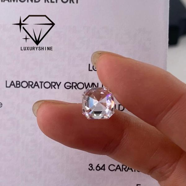 LuxuryShine VVS-VS 0.1-10CT Asscher Shape Lab Grown Diamond D-F Color white diamond With IGI Certificate 3EX Cut Stones