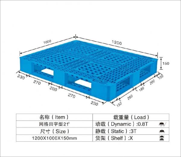 Cheap HDPE / PP Standard Recycled Plastic Pallets Temporary Mobile Platforms 1250*1000*150mm for sale