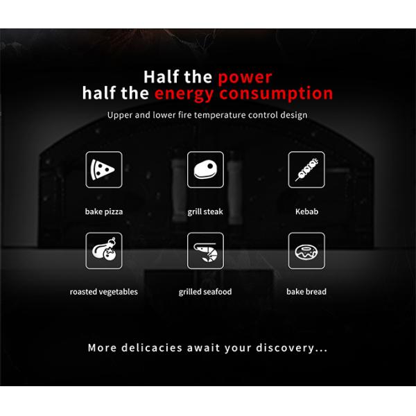 Custom Volcanic Stone Pizza Oven 500-600℃ with 15kw Power