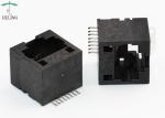 Black Housing RJ45 Vertical Connector No - Shielding Shell For Hubs / Router