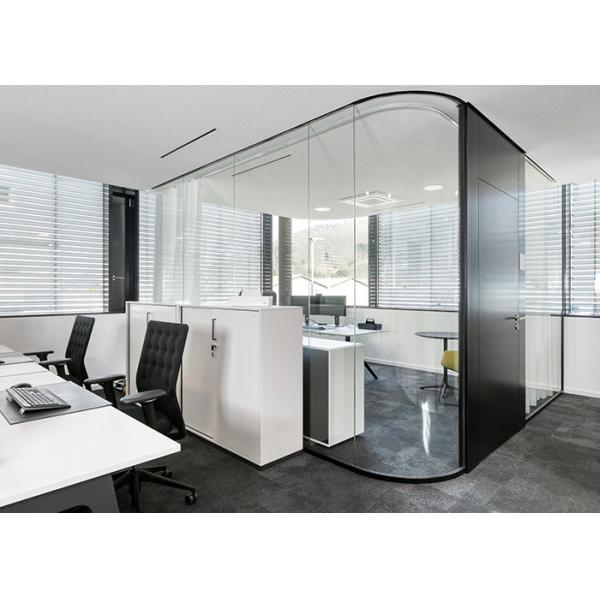 Office Building sound proof wall tempered glass partition customized size