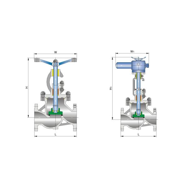 Din Industrial Globe Valve Dimensions Drawing Pn16