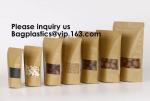 Kraft Paper Bags, Zip Lock Stand-up Reusable Sealing Food Pouches with