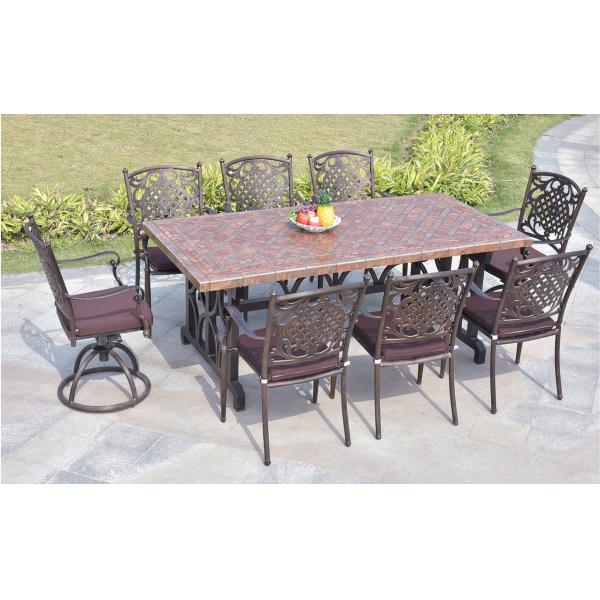 Leisure Garden Cast Aluminum 8 Seater Outdoor Furniture Table And Chair Set Garden Furniture