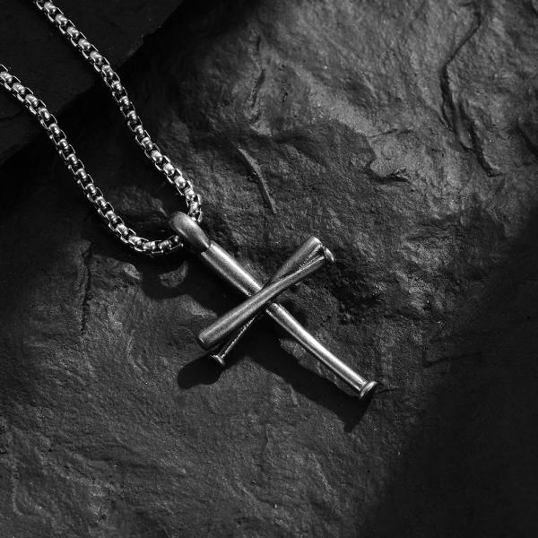 Blue and Gold Metal Prayer Choker for Men Stainless Steel Link Chain Necklaces Fine Jewelry Anniversary Occasion