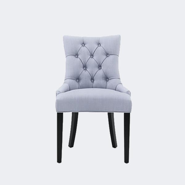 Luxury Modern Metal Legs Leather Dining Chair , Tufted Pure Leather Chairs Dining Room Modern