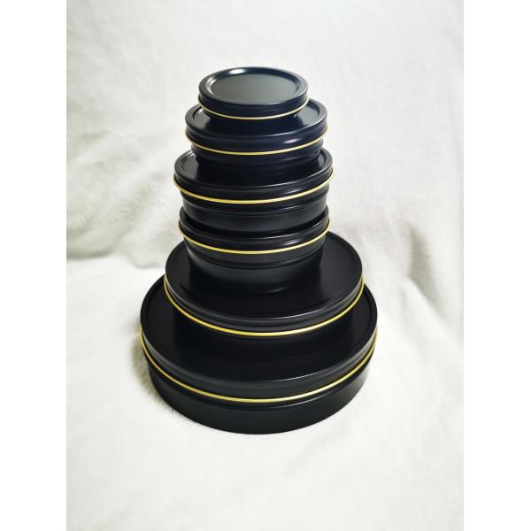 Vacuum Empty Caviar Tin Can Food Grade Packaging 1000ml/g 1kg with matte black inside gold