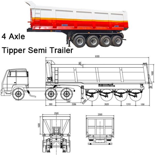 TITAN 4 Axle Hydraulic Tipper Trailer  Tipper Semi Trailer for Sale Near Me