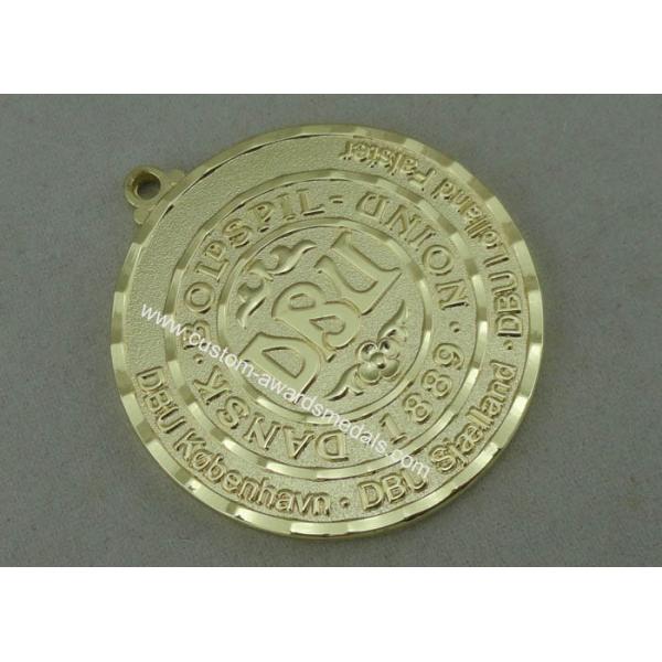 2.0 Inch DBU Die Cast Medals By Die Casting , With Real Gold Plating And 3D Design