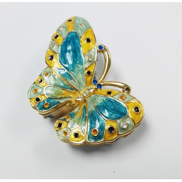 Alloy jewelry metal box butterfly trinket box for promotion gift