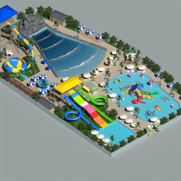 Customized Dimensions Fiberglass Water Park Slide with 12 Years Usage Period and 1 Year Guarantee