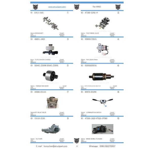 Japanese Truck Engine Spare Parts Piston S130A-E0100 S130b-E0390 for Hino J08e