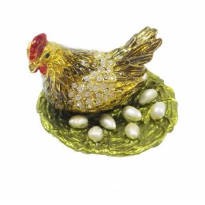 wholesale trinket box animal jewelry boxes hen animal jewelry box