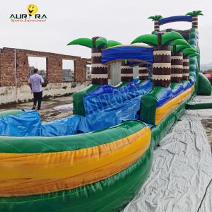 Quality Greenish Blue Inflatable Slide Castle Live Like Royalty For A Day wholesale