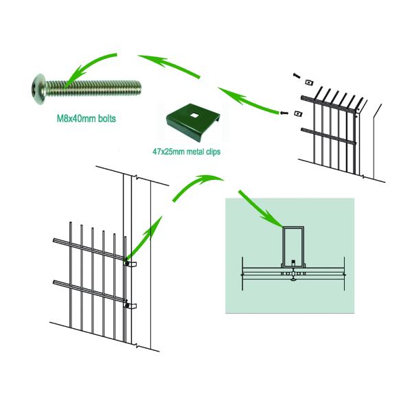HUILONG PVC Coated Wire Mesh Fence , 2.43m Double Loop Wire Fence