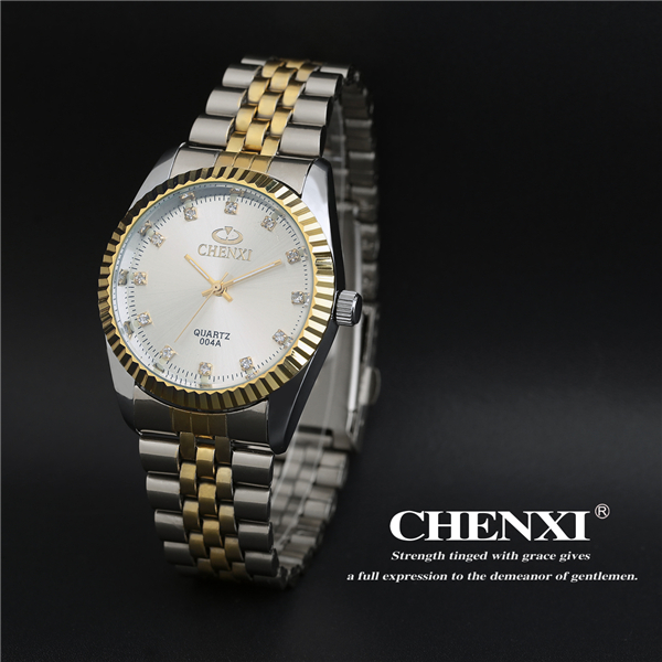 Online B2B B2C Selling Fashion Gold Watches Two Tone Color Stainless Steel Male Watches