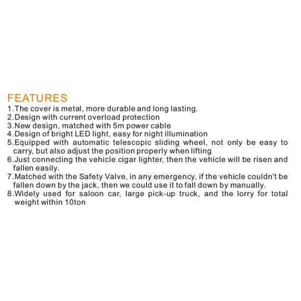 300W 10 Ton Bottle Jack With Pressure Gauge 12 Volt OEM Acceptable