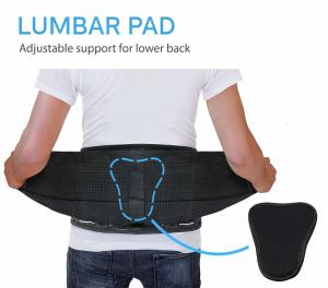 Quality L XL Elastic Lumbar Back Spine Brace With Lumbar Pad Adjustable Breathable wholesale