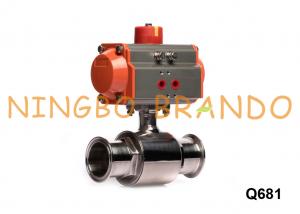 Quality Sanitary Stainless Steel Tri Clamp Ball Valve With Pneumatic Actuator wholesale