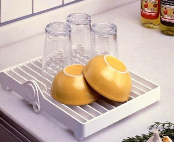 Foldable Dish Household Storage Racks Plastic Storage Plate Rack SGS