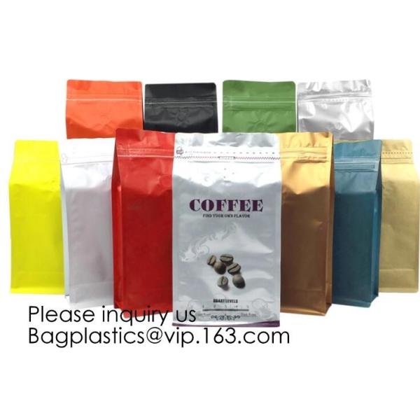 Biodegradable Stand Up Pouch With Zipper For Apparel,Custom printed flat bottom box pouch 1kg coffee bag with degassing