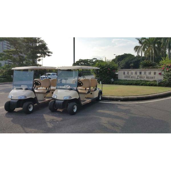 LED Headlights 4 Seats Club Car Electric Golf Cart With Nylon Belt For Golf Bag