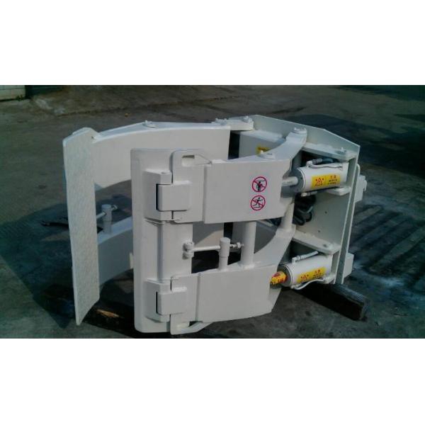 White Forklift Truck Attachments Paper Roll Clamp With High Performance Hose
