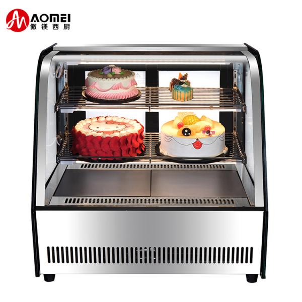 Stainless Steel Cake Chiller Showcase with Glass Display and Temperature Range of 2-8