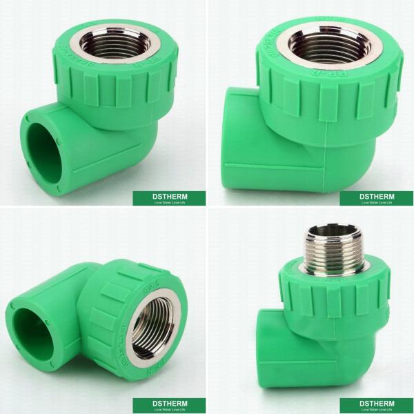 Flexible 90° Male Threaded Elbow , PPR Threaded Elbow Fittings Custom Color