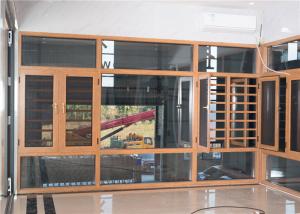 Quality Yellow Brown Aluminium Frame Glass Window And Doors Air Proof Flush Design wholesale