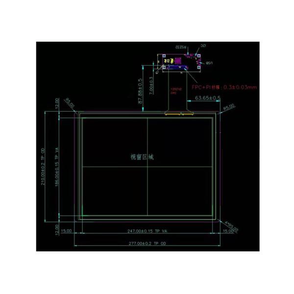 ITO Glass Anti Glare Touch Screen Display 10 Points 12.1 Inch G+G Structure