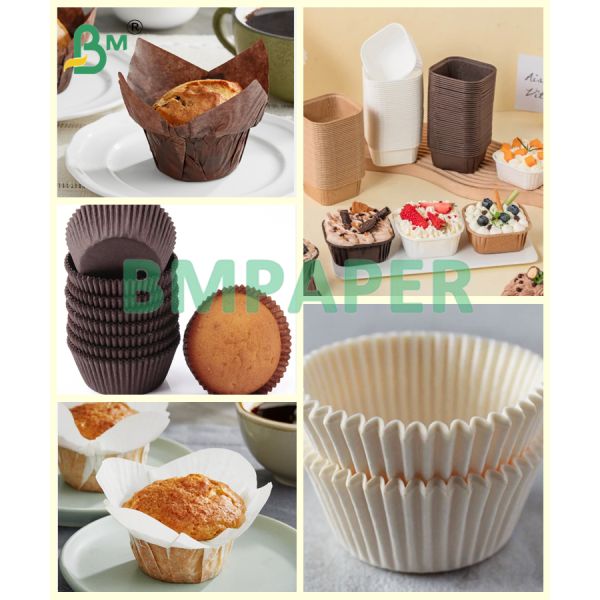 Greaseproof Cupcake Liner Muffin Paper Baking Cup Base Paper In White & Coffee Greaseproof Cupcake Liner Muffin Paper Baking Cup Base Paper In White & Coffee