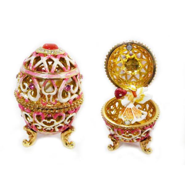 Vintage Style Hand Painted Easter Egg Jewerly Trinket Box Love Angel Jewelry Box Faberge Egg Jewerly Trinket Box