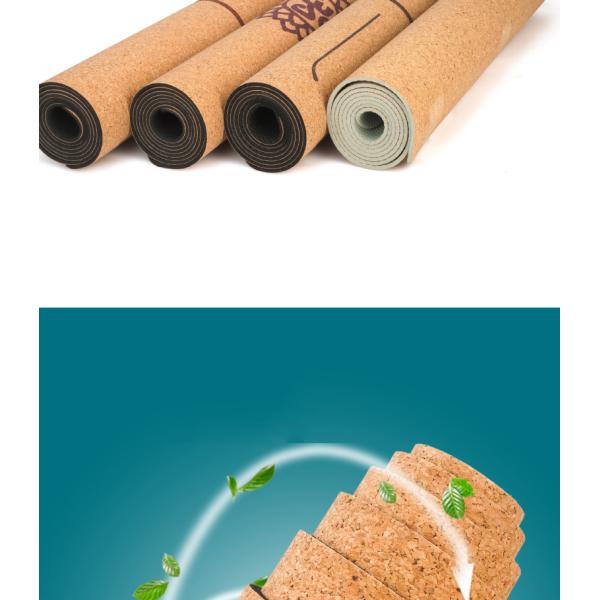 Skid Resistance Eco Friendly Exercise Fitness Soft Cork Yoga Mat