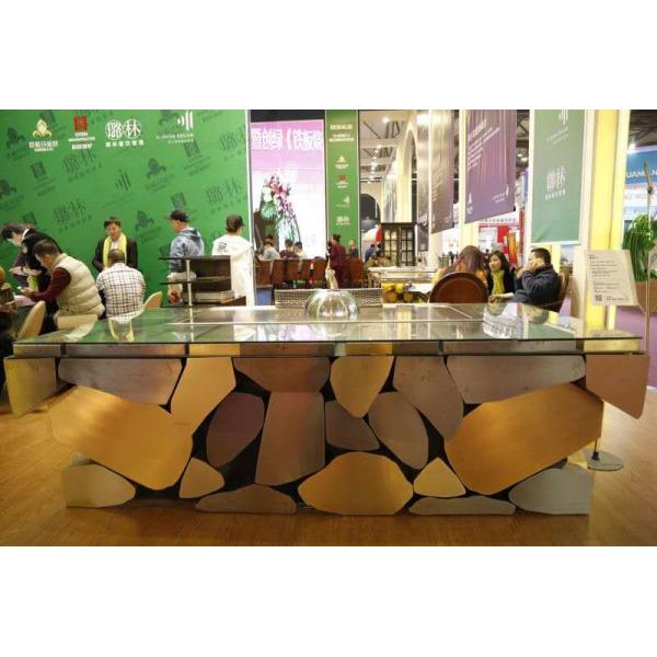 Rectangular Commercial Japanese Teppanyaki Grill Table Hotel Kitchen Equipment