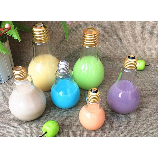 BPA Free 5.3oz Light Bulb Shaped Glass Storage Bottles With Screw Cap