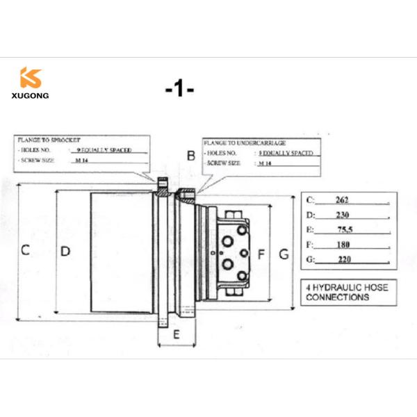 Mini Excavator Final Drives Assembly Hitachi ZAX50U Final Drive 9245506 Replacement