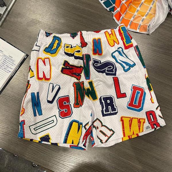 Custom Logo Sublimation Print Jogger Mens Athletic Streetwear Sports Half Pants Quick Dry Fitness Gym Mesh Shorts 5 Inch Inseam