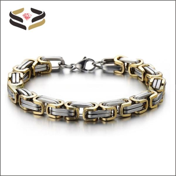 High Polished Braided Link Stainless Steel Bracelet for Men Women Clasp
