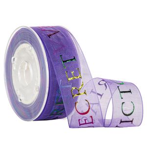 China Purple Victoria'S Secret Rainbow Sheer Organza Ribbon on sale