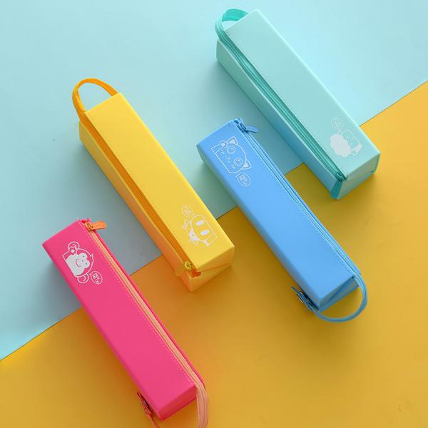 Silicone Waterproof Pencil Pouch Non-toxic Portable Pen Bag for Office School Supplies
