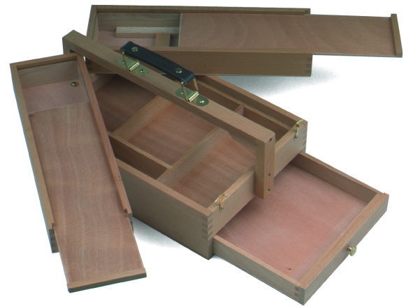 Paulownia Two Hinged Boxes Art Storage Containers With Handle Multi - Level