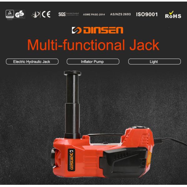 DINSEN 3 in 1 multifunctional 12v electric hydraulic jack ,inflator pump and light.
