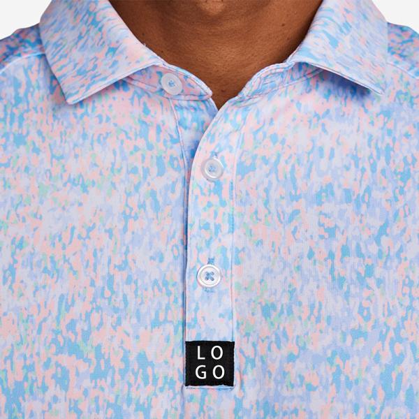 Custom High Quality Polyester Spandex Blade Collar Golf Polo Shirt Wholesale Men Sublimation Printed Golf Shirt