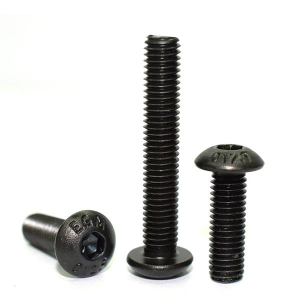 ISO Standard Pan Head 1/4-20*1/2 inch Grade 12.9 Black Hexagon Socket Screw with Full Thread and Hexagon Drive