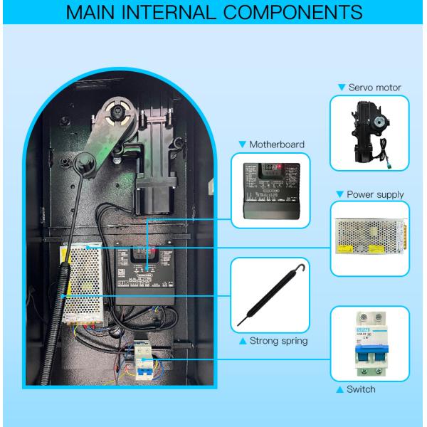 HCW Vehicle Barrier Gate 2m Rs485 Electric Straight Rod Servo Motor Automatic Parking