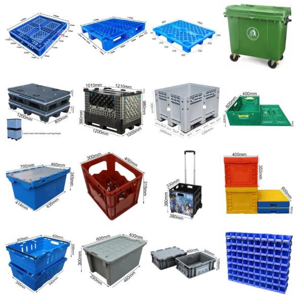 Heavy-Duty Solid Plastic Tote Storage Box With Attached Lid Recyclable Stackable Crate For Logistics And Moving Container