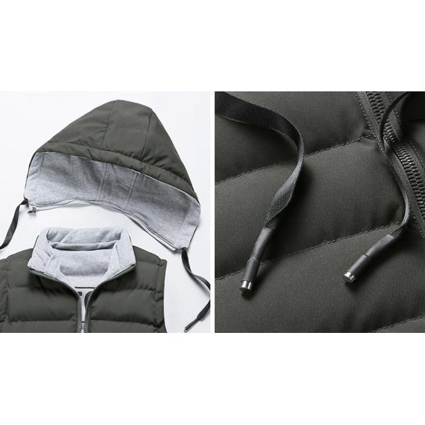 Cotton Padded Cold Weather Vest Regular Stand Collar Waistcoat With Hooded