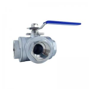 Quality Customization 304/316 Stainless Steel Three-Way Ball Valve with Internal Thread and Handle wholesale