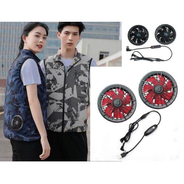 zipper closure Wearable Air Conditioner Vest Short Sleeve Standard collar